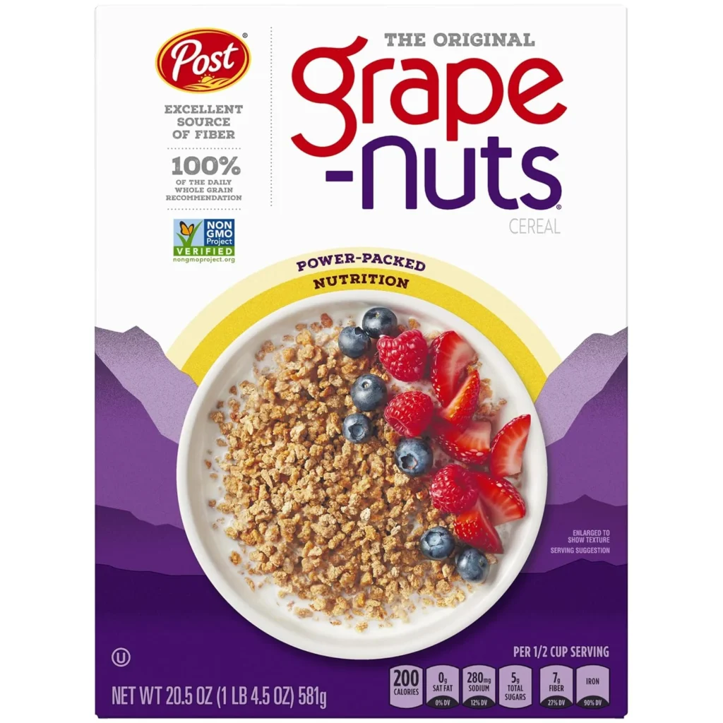 Grape Nuts Original Breakfast Cereal, Crunchy Whole Grain Wheat and Barley Cereal