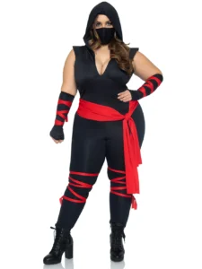 Deadly Ninja 4 Piece Plus Size Halloween Costume