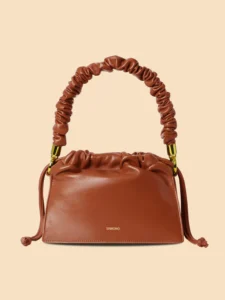 Drawstring Hand Bag Brown