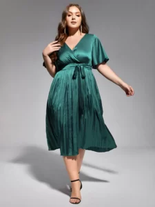 Ruffle Sleeve Elastic Waist Midi Dress