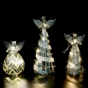 LED Smoke Glass Angel 3pc Set