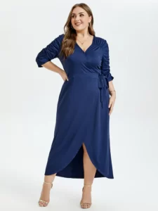 Tulip Hem Belted Party Maxi Dress