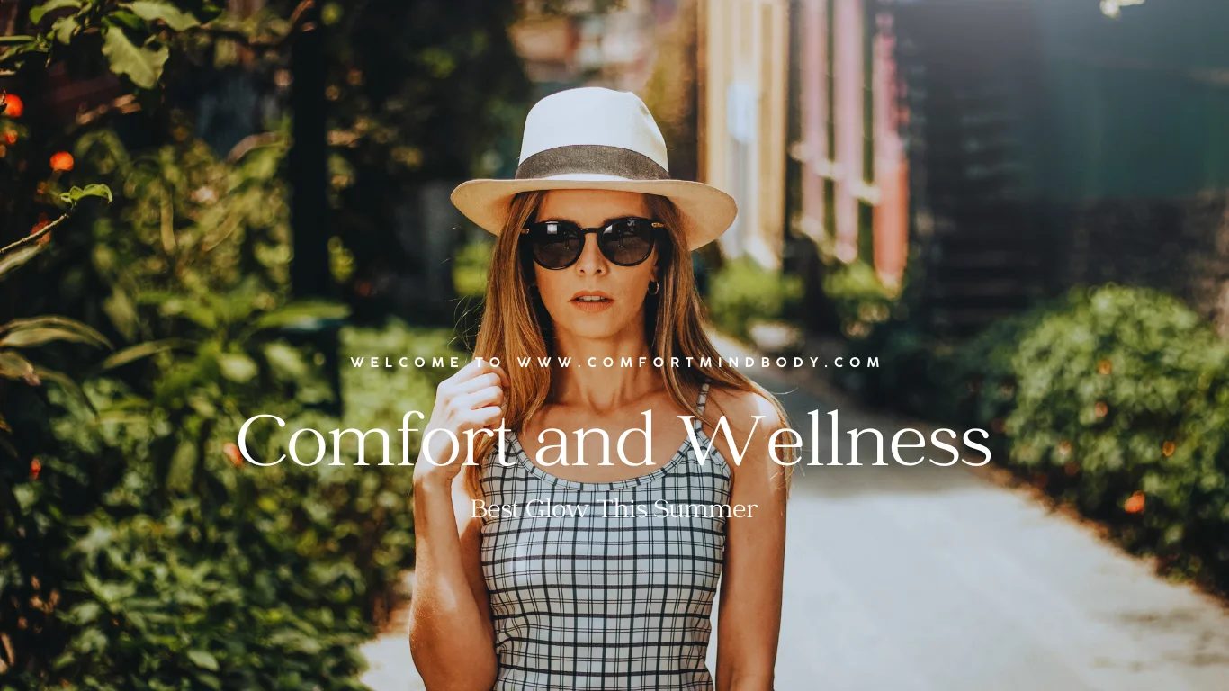 Woman in sunglasses and a hat for a summer glow up routine guide