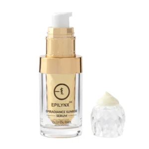 face serum in golden bottle