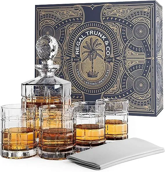 Regal Trunk & Co Whiskey Decanter Set, Luxury Gifts for Men