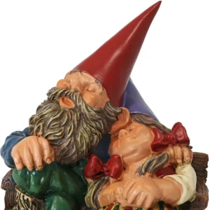 Gnomes on Bench Statue