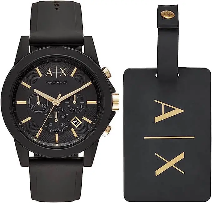 Armani Exchange Dress Watch with Luggage Tag