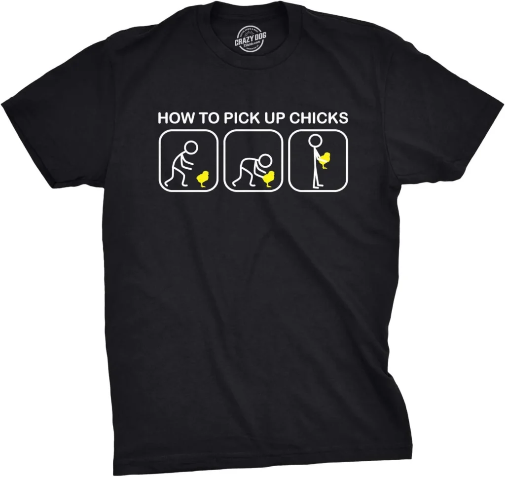 Mens How to Pick Up Chicks Funny T Shirt Easter Gift, Easter Gifts for Adults