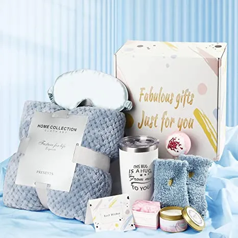 Send warmth and support with our Sympathy Care Gift Box. Thoughtfully curated with a blanket, tumbler, socks, eye mask, candles, and more. Natural materials for comfort and safety. Perfect for showing you care on any occasion.
