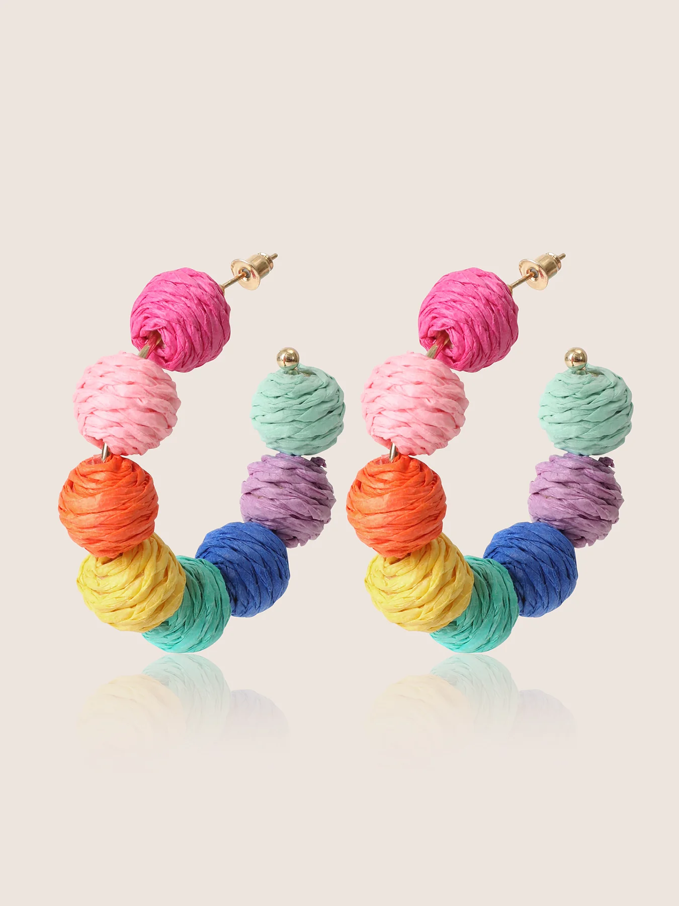 Colored Ball Hoop Earrings