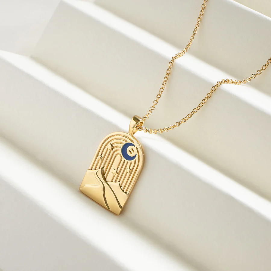 Look At The Stars Gold Mantra Necklace