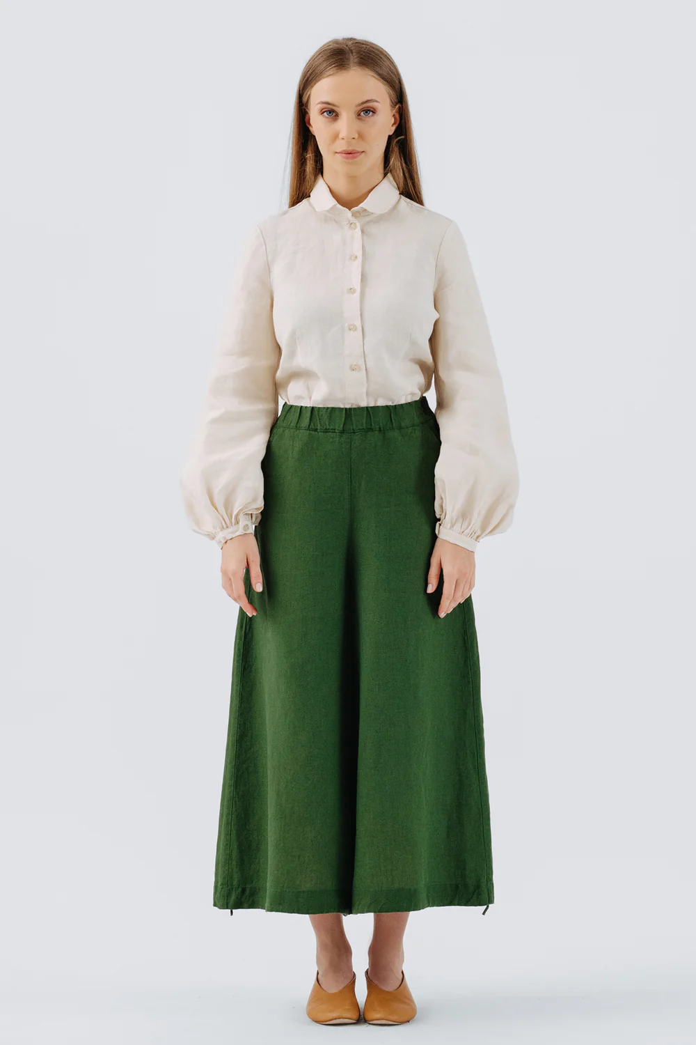 Midi Charlotte Trousers, Emerald Green