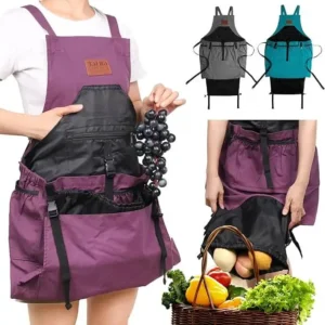 Gardening Apron with 7 Pockets & Internal Drawstring Bag