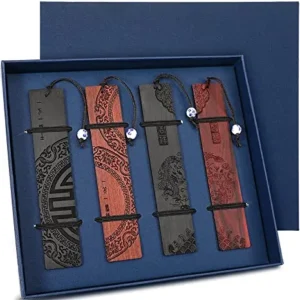 4 Pieces Wood Bookmark