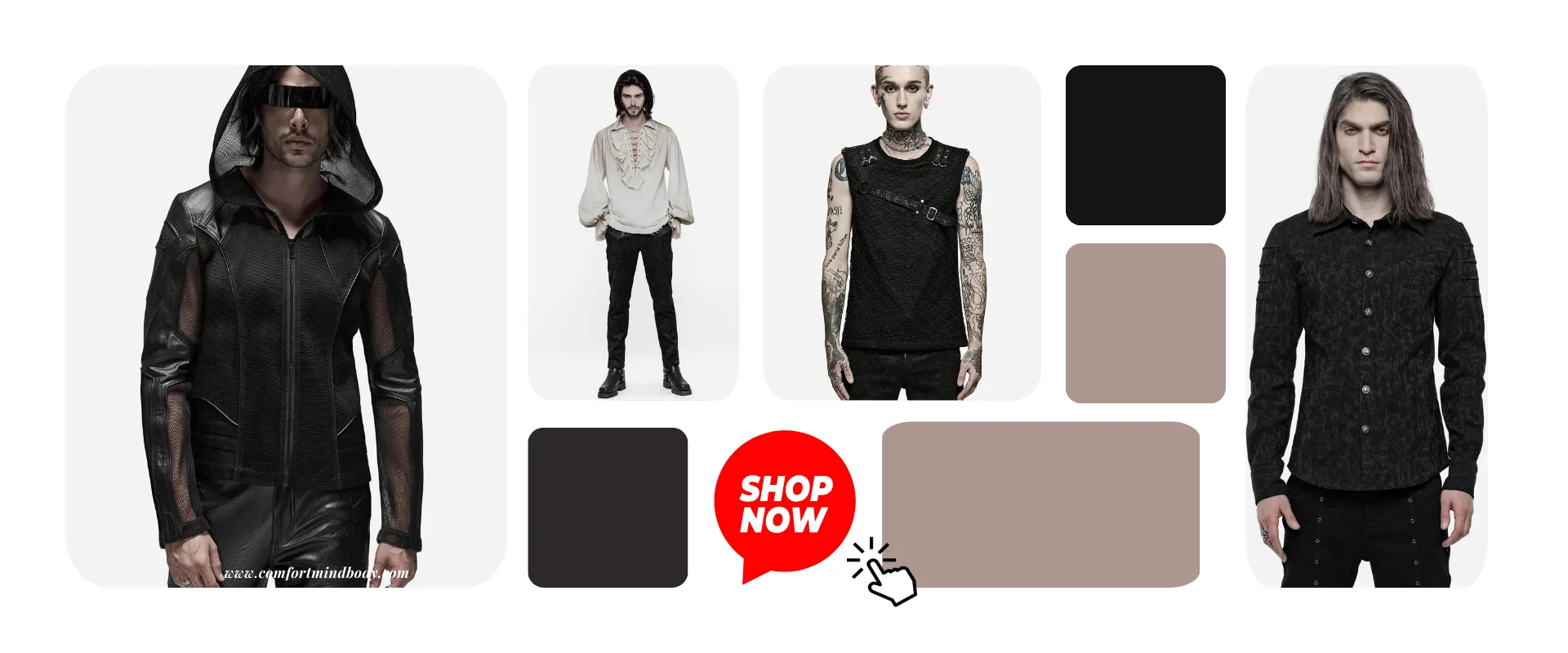 man plus size, goth clothing for man collage