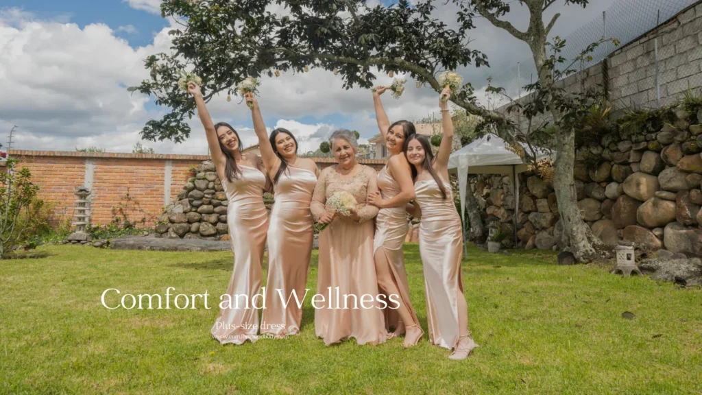 plus-size dress, ladies posing for a photo in dresses