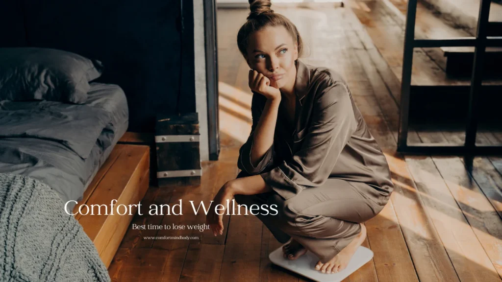 best time to lose weight, lady sitting on the scale