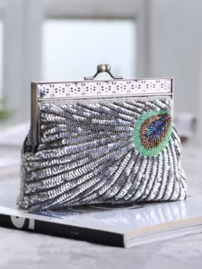 Urban Geometric Sequined Makeup Bag Handbag