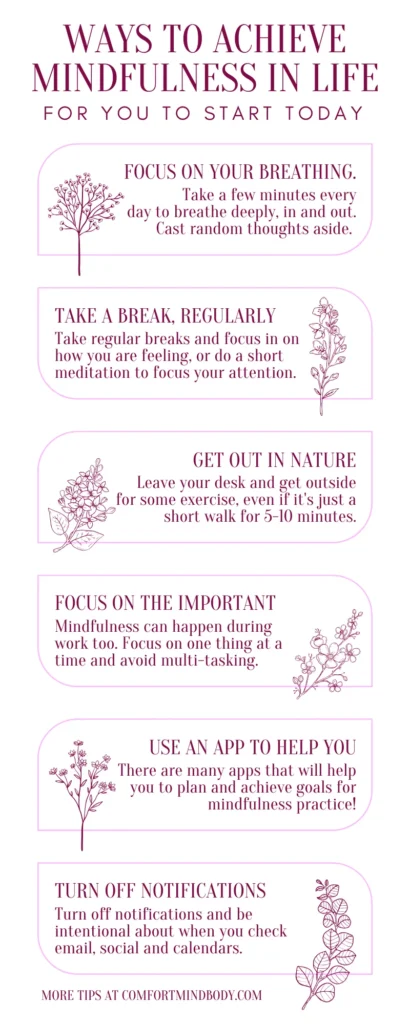 ways to achieve mindfulness in life, Mindfulness 101