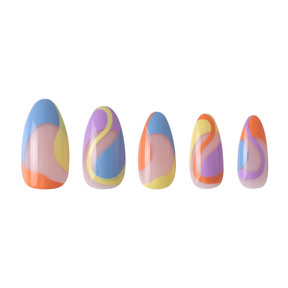 Melted Popsicle colorful press-on nail set