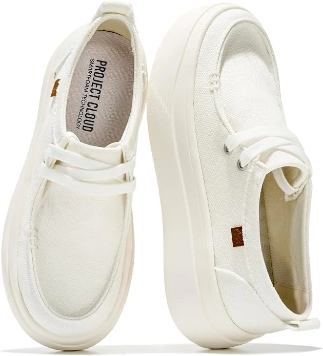 Canvas loafer-style boat shoes for plus-size summer outfits