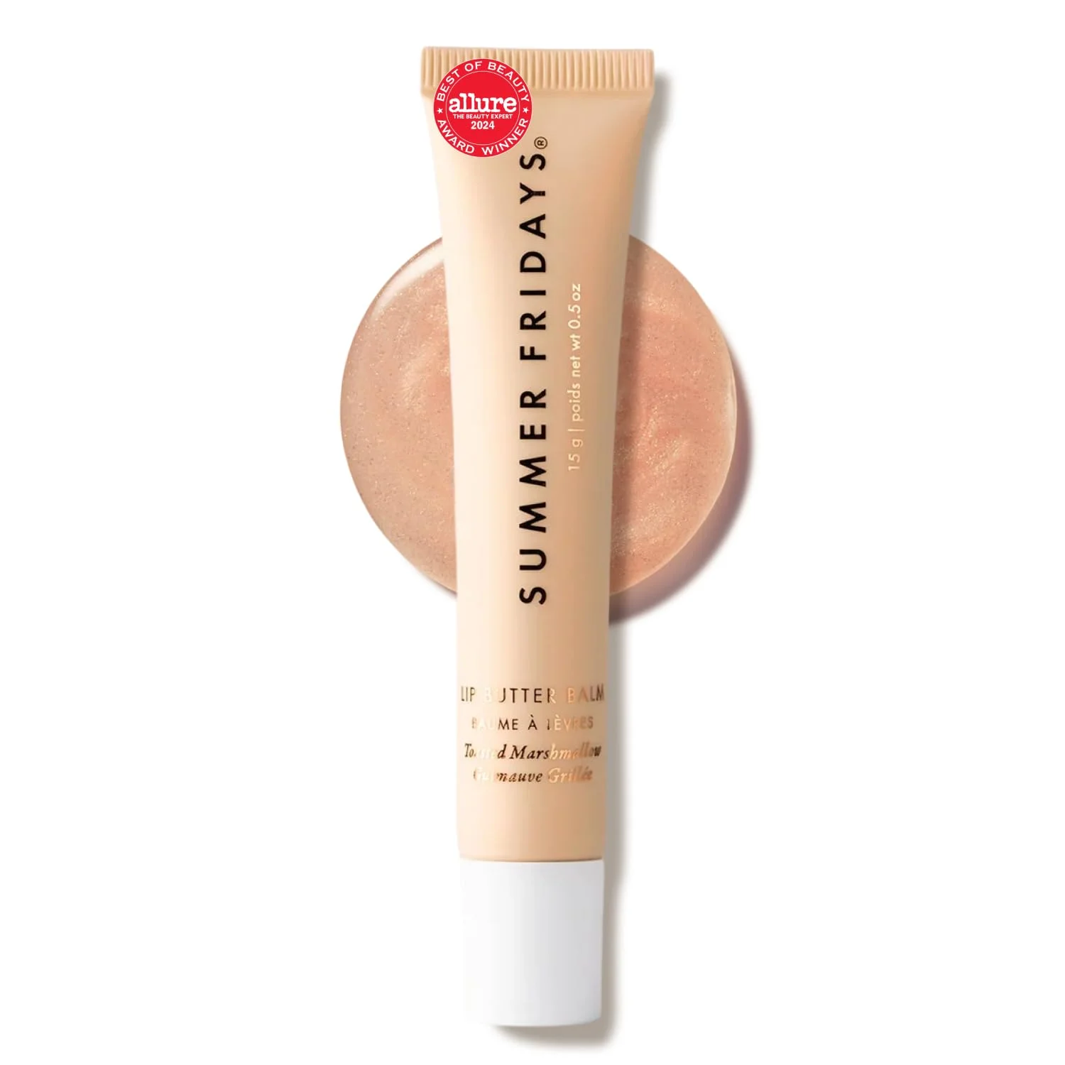Summer Fridays Lip Butter Balm tube in Toasted Marshmallow