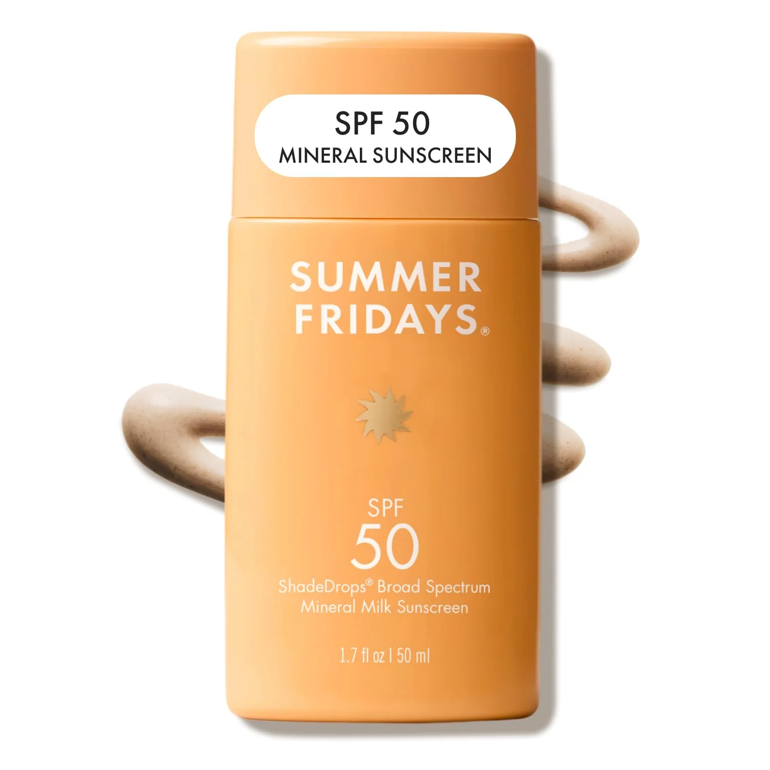 Summer Fridays ShadeDrops SPF 50 Mineral Milk Sunscreen bottle