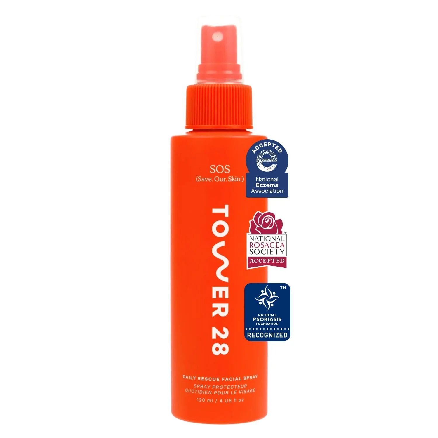 Tower 28 SOS Rescue hypochlorous acid facial spray bottle