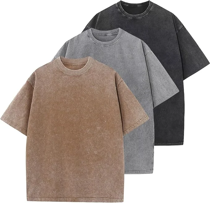 Oversized unisex washed cotton T-shirt for spring layering