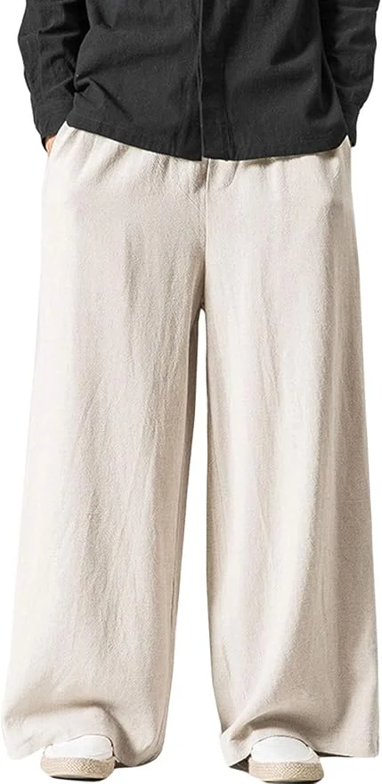 Wide-leg linen pants with pockets for plus-size summer travel outfits