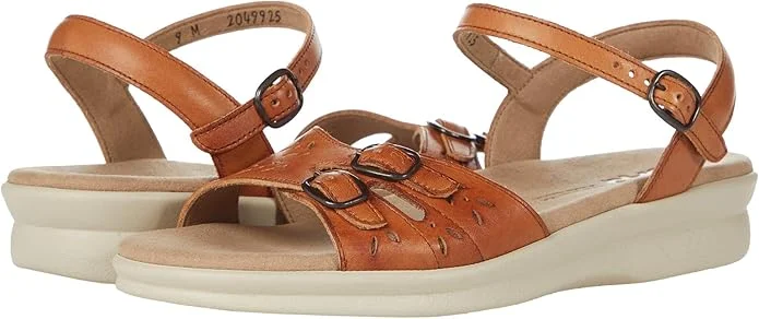 Leather Duo Sandals by SAS for polished summer comfort outfits