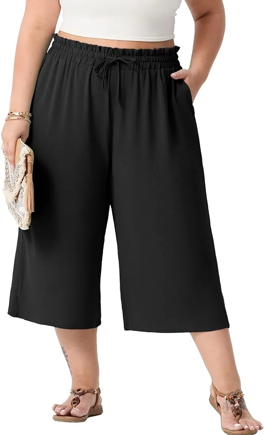Plus-size wide-leg capri pants for summer 2027 outfits