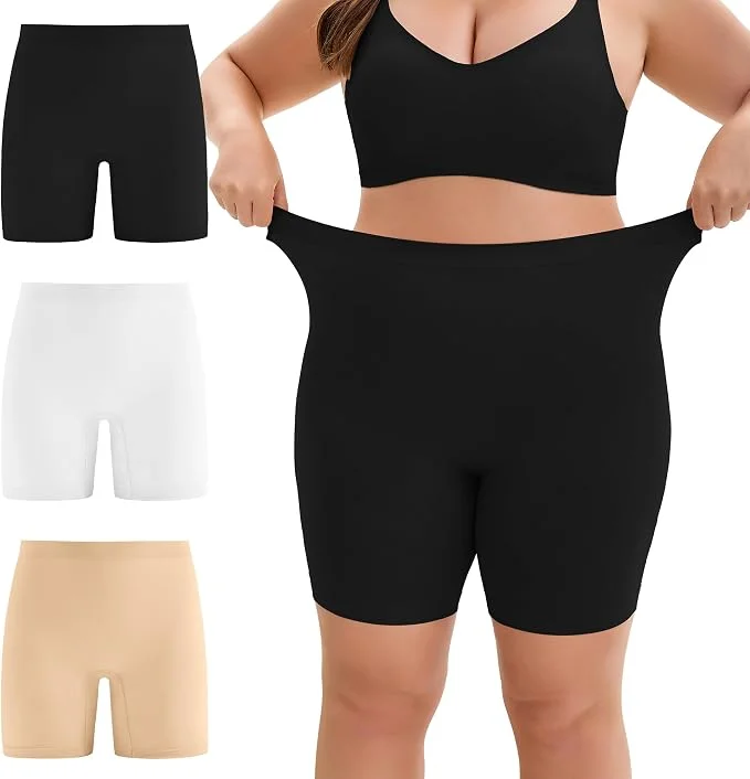 Plus-size anti-chafing slip shorts for under summer dresses