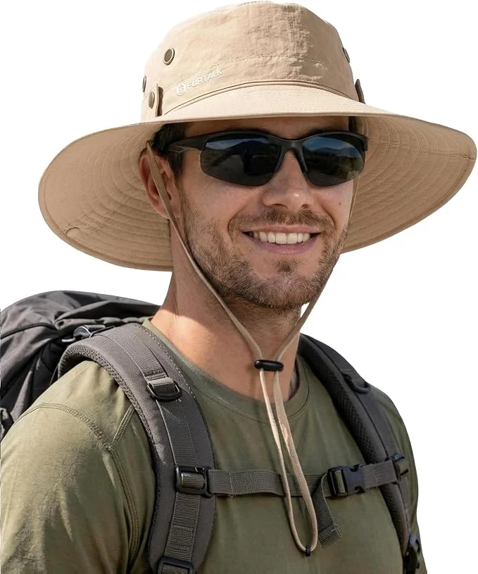 Wide-brim UPF sun hat for plus-size summer beach and walking outfits