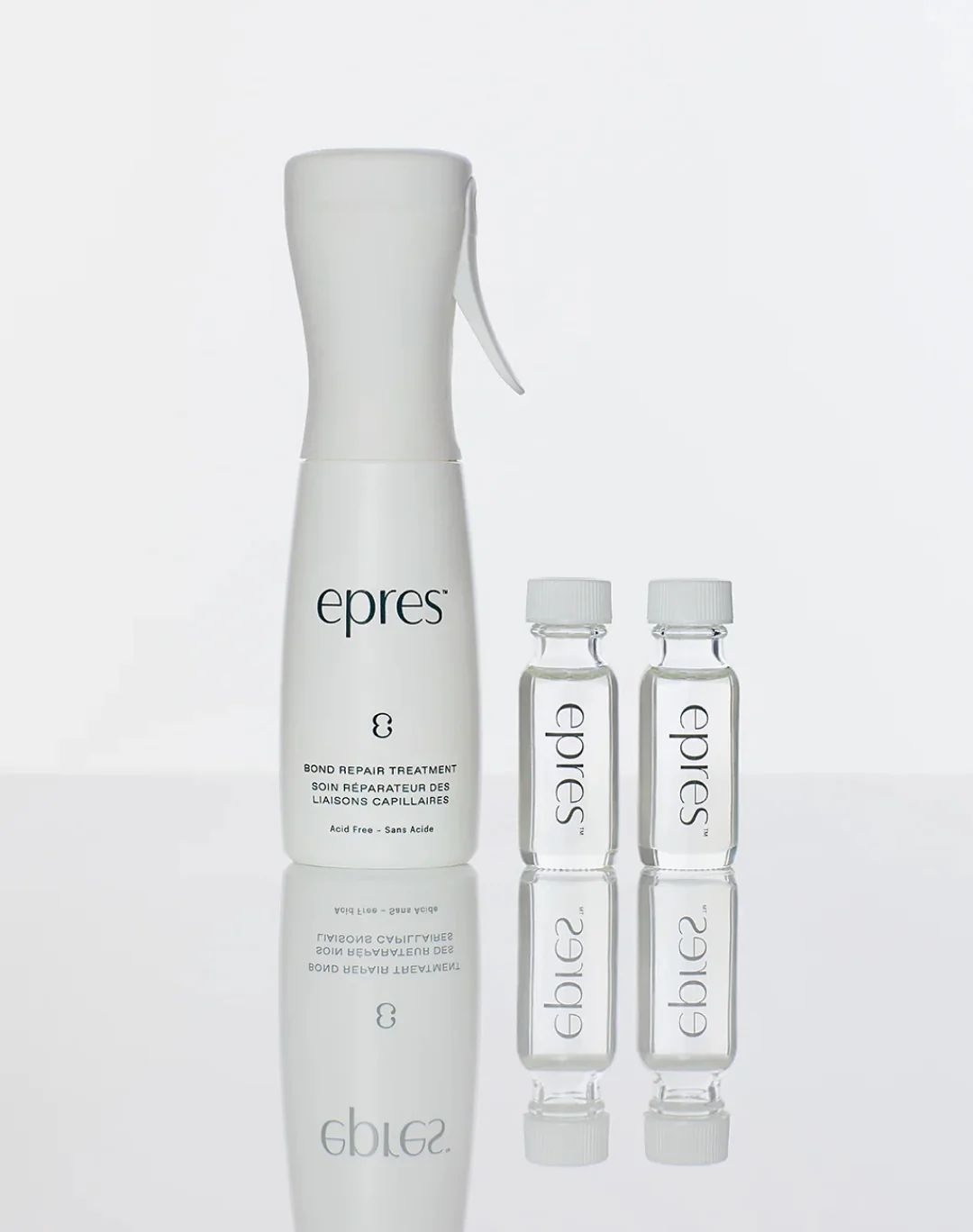 epres spray bottle with two small treatment concentrate vials.