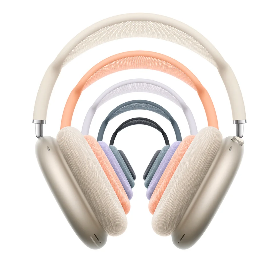 Apple AirPods Max 2 shown in several colors; linked option is blue