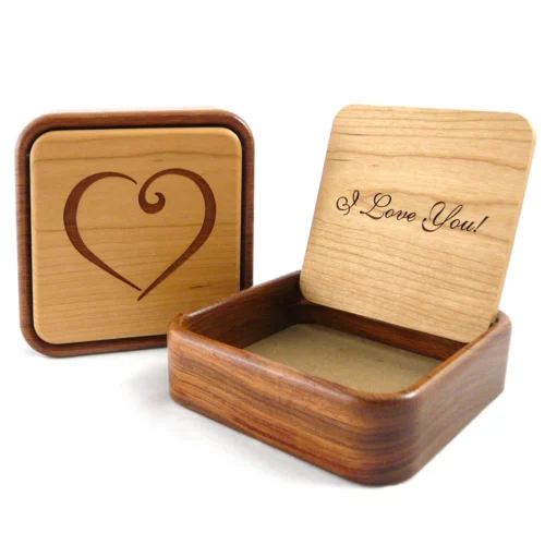 I Love You heart flip-top keepsake box.