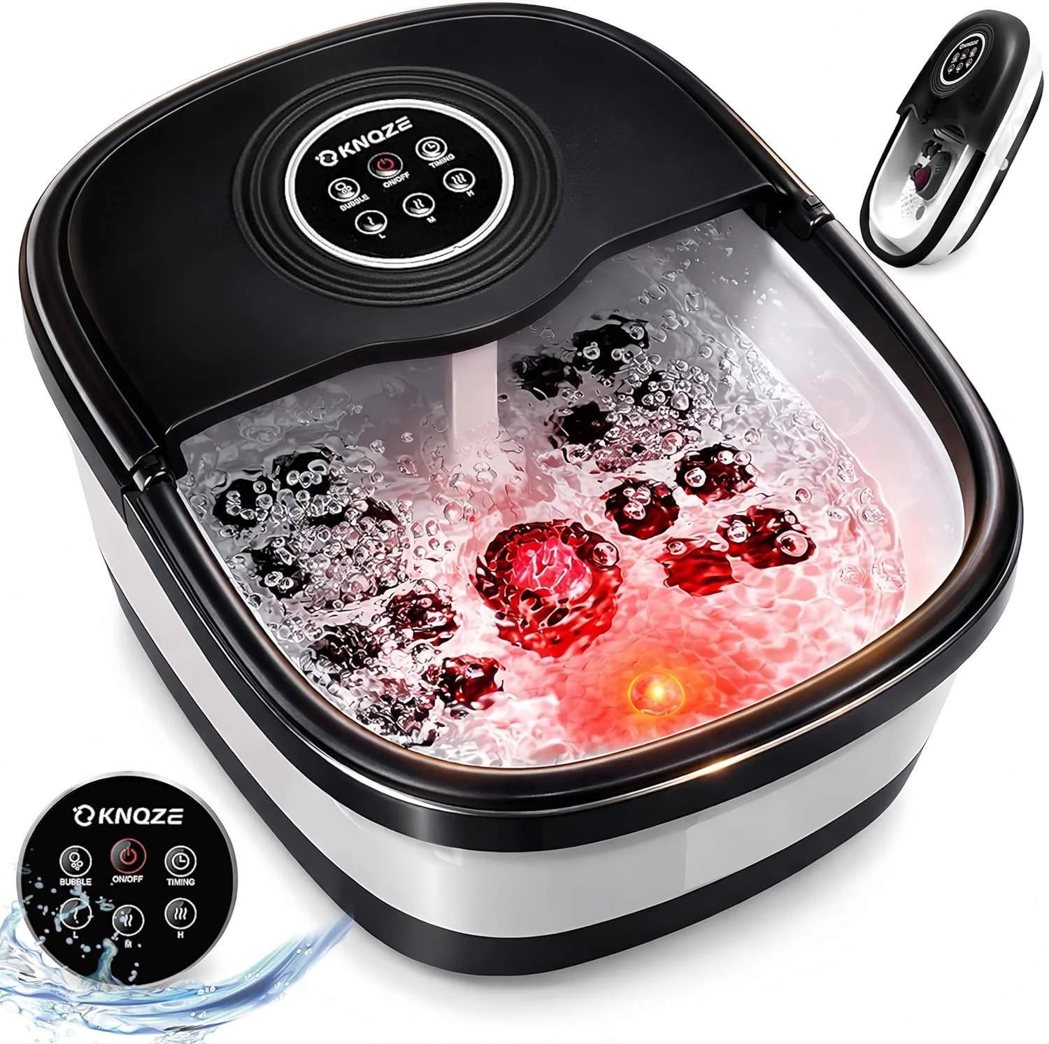 KNQZE collapsible foot spa bath with heat and remote control