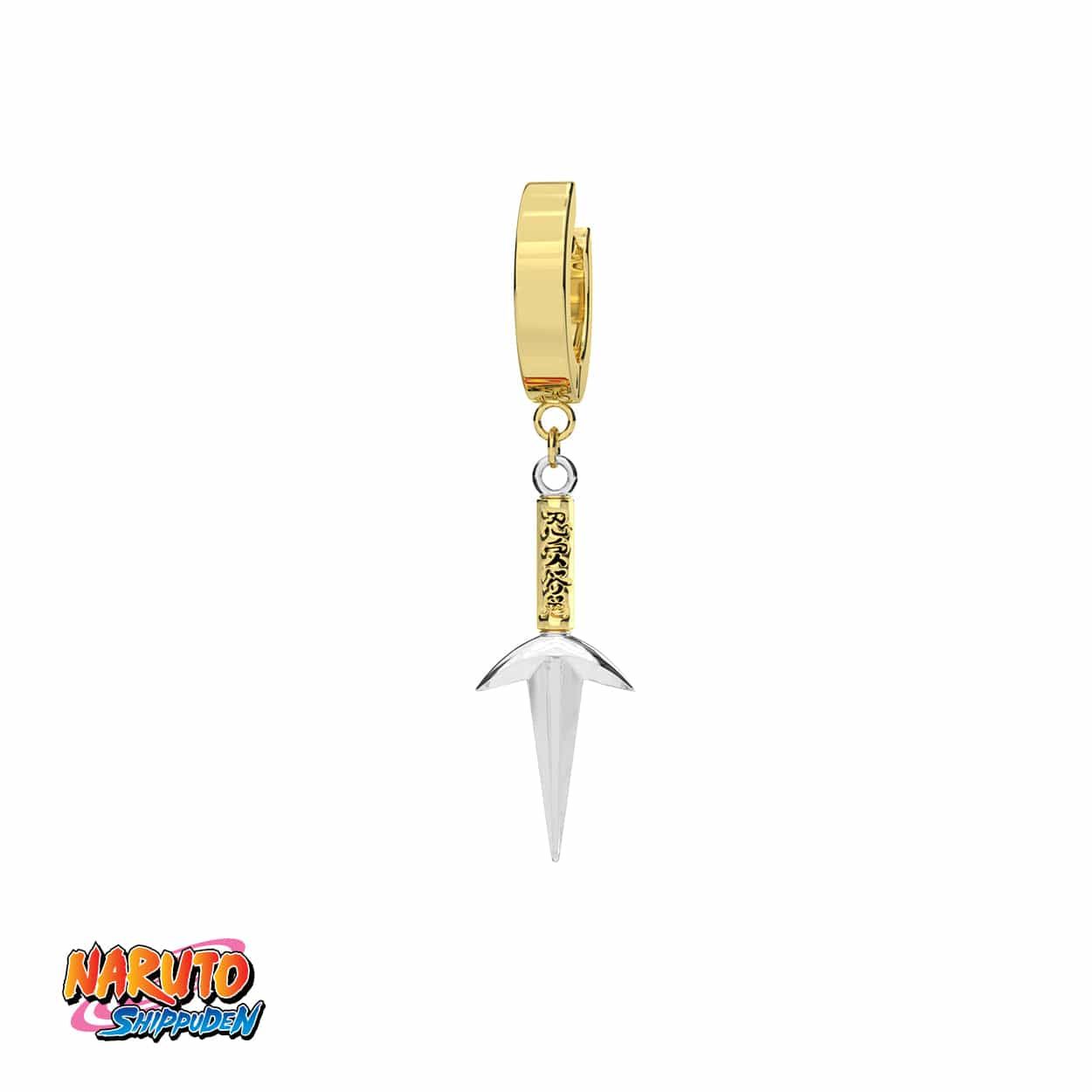77 Best Christmas Gift Ideas That Feel Personal, Useful and Fun 65 Minato’s kunai drop earring with a gold-colored hoop and handle and a silver-colored blade.