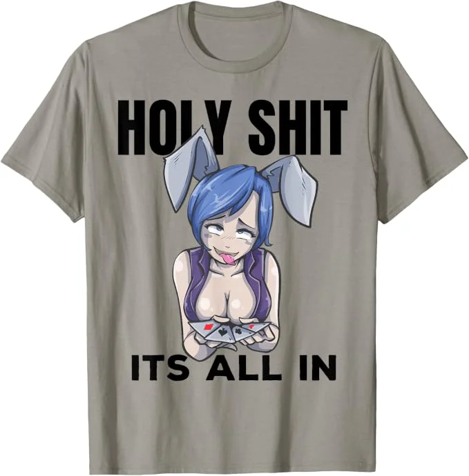 Adult anime novelty graphic T-shirt.