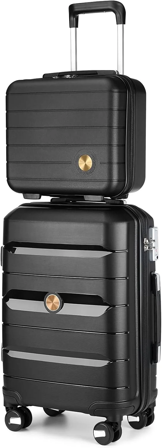 Somago Classic Black 20-inch suitcase with 14-inch mini case