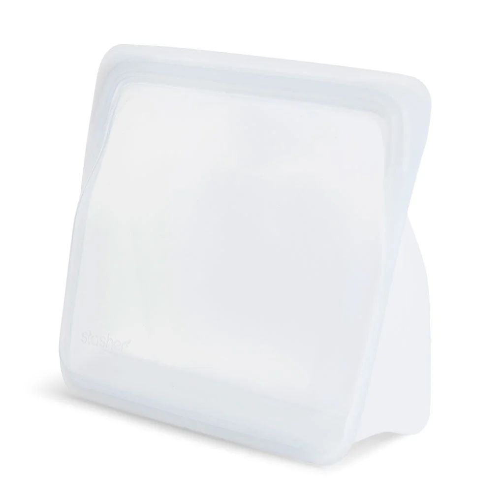 Stasher reusable silicone stand-up bags.