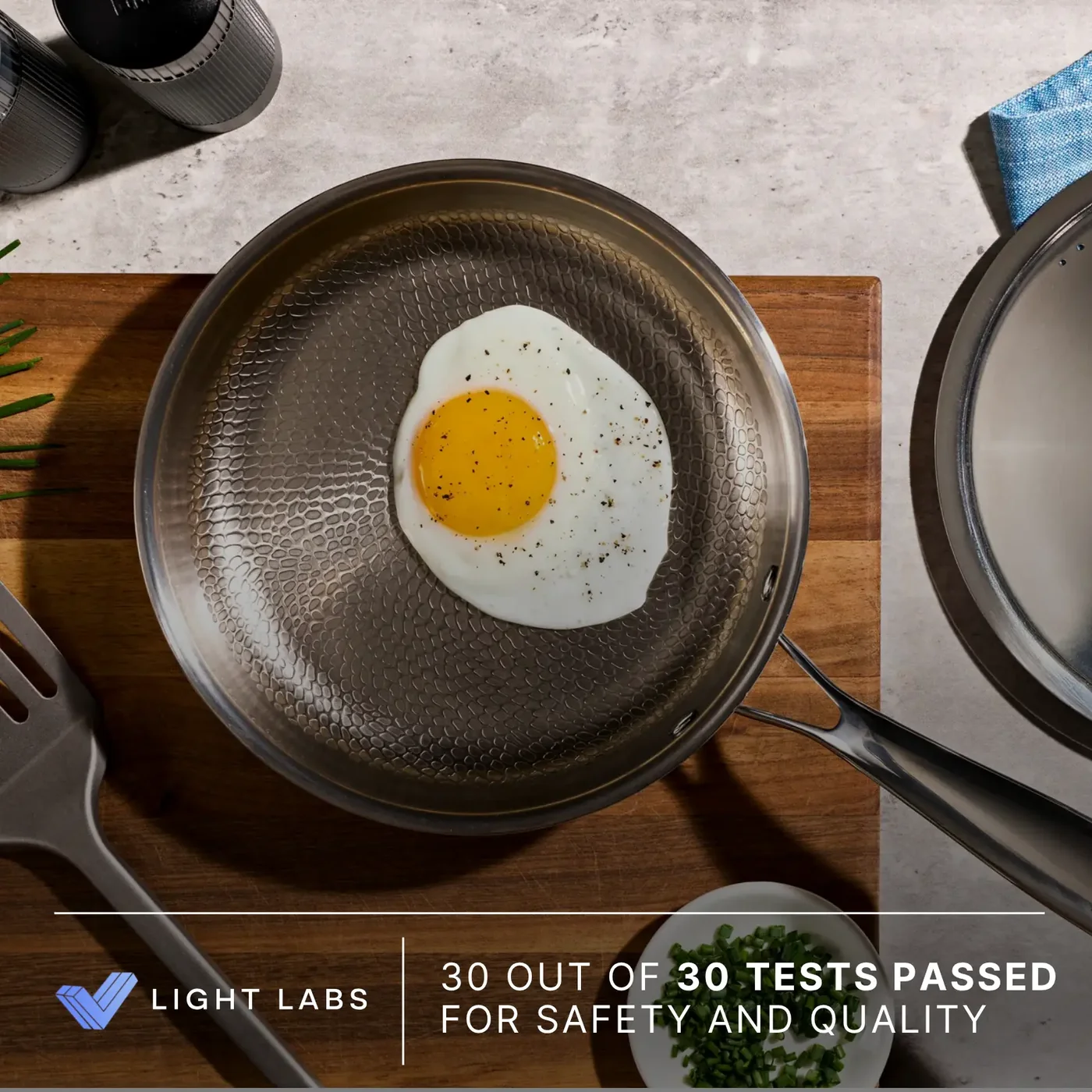 77 Best Christmas Gift Ideas That Feel Personal, Useful and Fun 33 Hammered metal pan holding a fried egg, shown in a promotional product photograph.