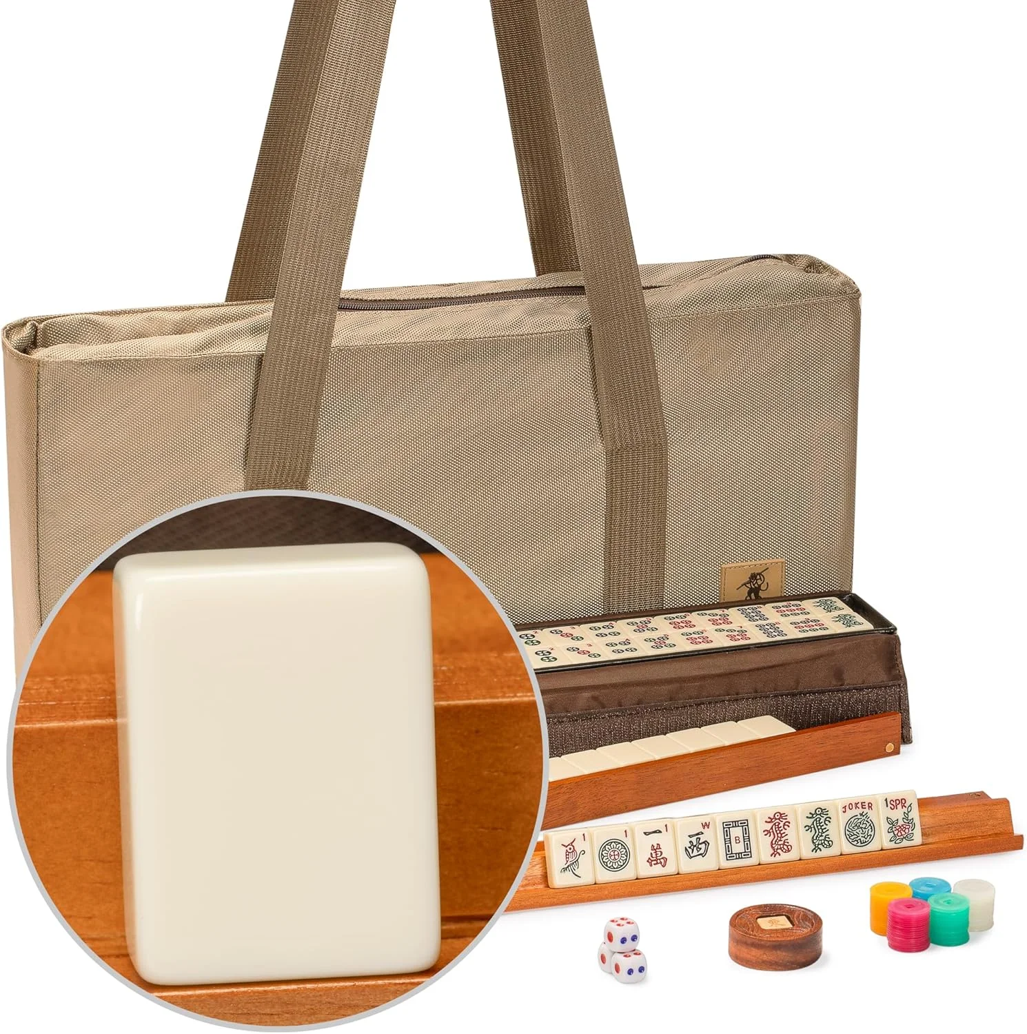 Yellow Mountain Imports American mahjong set with tiles and racks