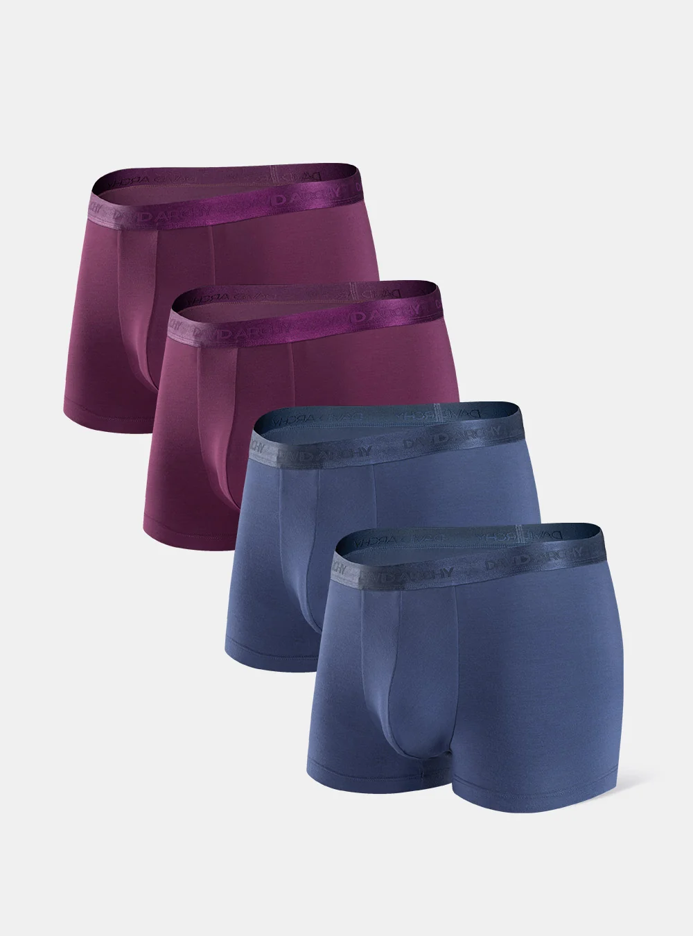 David Archy Presents For Him: Everyday Basics and Cozy Evenings 3 Four David Archy trunks in burgundy and blue