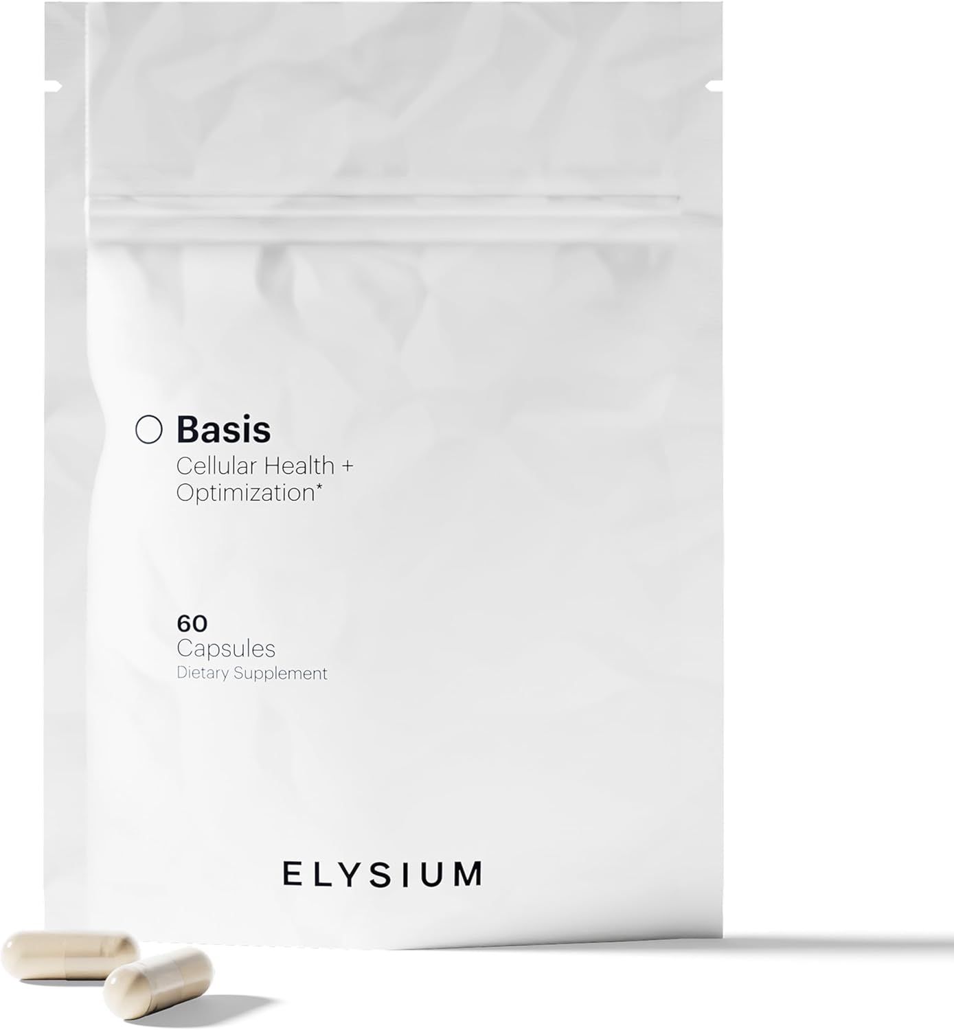 ELYSIUM Basis NAD Plus Supplement 30 Servings with Nicotinamide Riboside 250mg and Pterostilbene 50mg Healthy Aging Supplement Cellular Energy