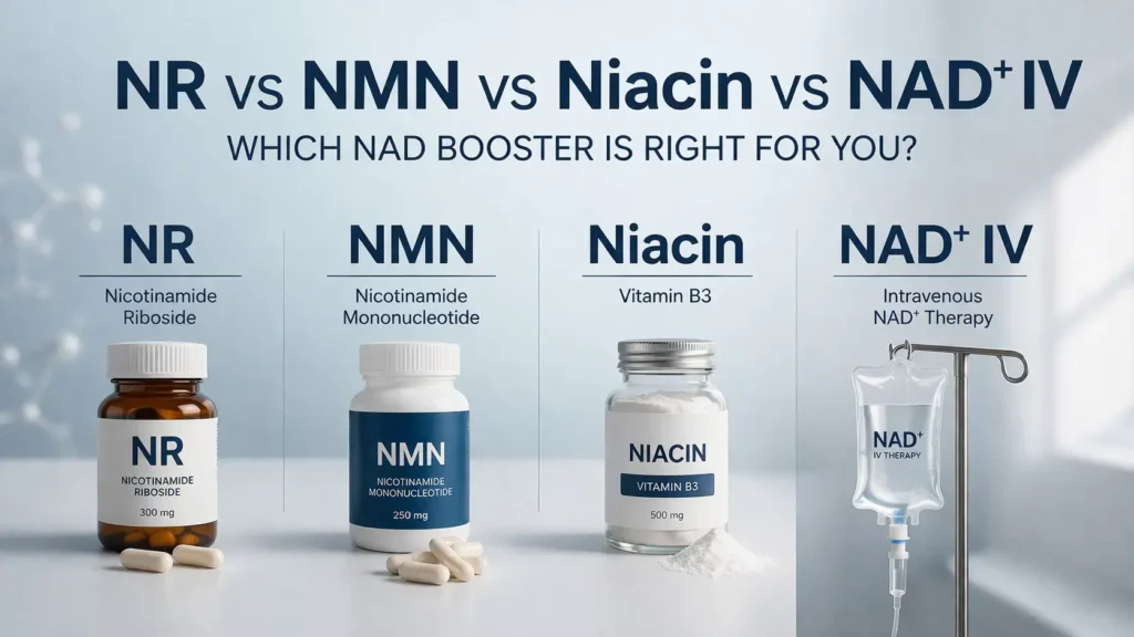 NR vs NMN vs Niacin vs NAD+ IV- Which NAD Booster Is Right for You?