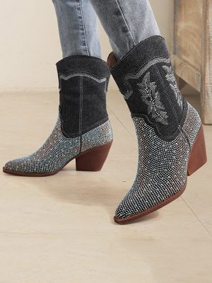 Black and silver Split-Joint Boots