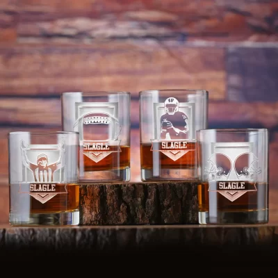 Football Fan Whiskey Glass Set