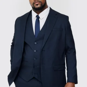 Plus Navy Pinstripe Regular Fit Suit